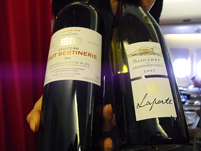 Business class wine on SAS Sept 2009