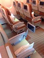 Singapore Airlines A380 Economy Seat 48D - Economy Class seat 38D A380 Singapore Airlines new twin-deck Airbus at Toulouse on the Reveal day, Oct 15th 2007
